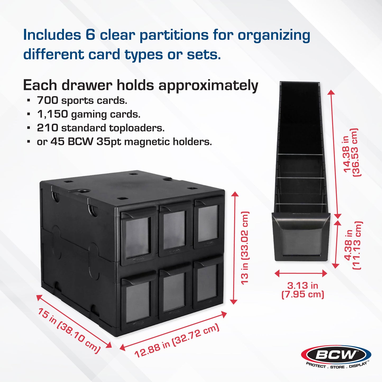 6 Drawer Card Catalog - Black