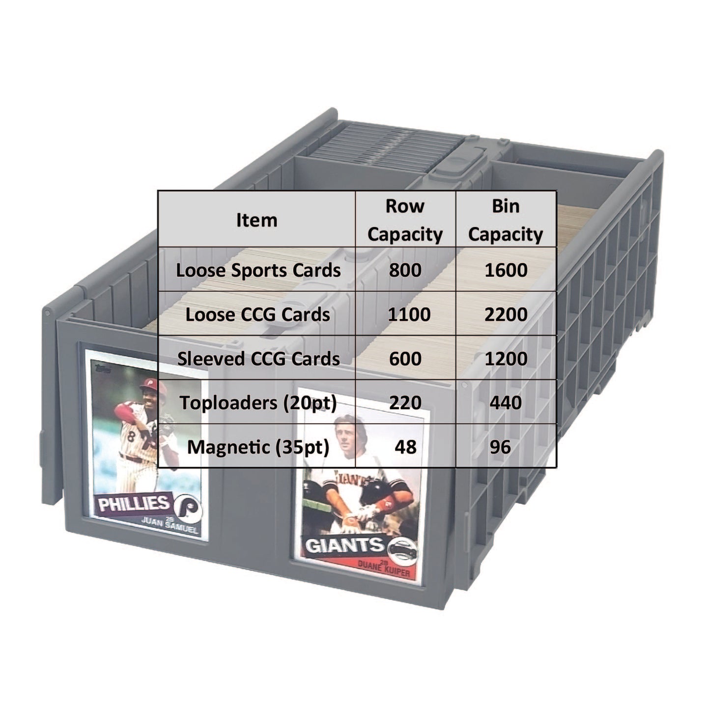 Collectible Card Bin - 1600 - Gray
