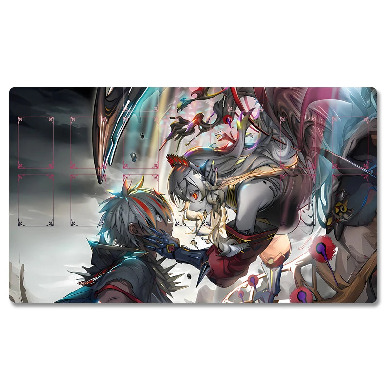 Yugioh Blazing Cartesia Fusion Deployment Play Mat Yu-Gi-Oh! TCG OCG Trading Card Games Mat Duel Plate Rubber Card Mat Mouse Pad