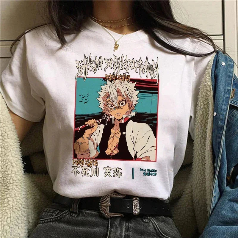 Demon Slayer T Shirt Women Kimetsu No Yaiba Nezuko Tshirt Female Tanjirou Kamado Graphic Tee Shirt Japanese Anime Manga T-shirt