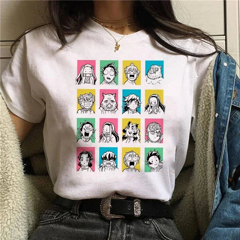 Demon Slayer T Shirt Women Kimetsu No Yaiba Nezuko Tshirt Female Tanjirou Kamado Graphic Tee Shirt Japanese Anime Manga T-shirt