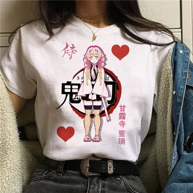Demon Slayer T Shirt Women Kimetsu No Yaiba Nezuko Tshirt Female Tanjirou Kamado Graphic Tee Shirt Japanese Anime Manga T-shirt