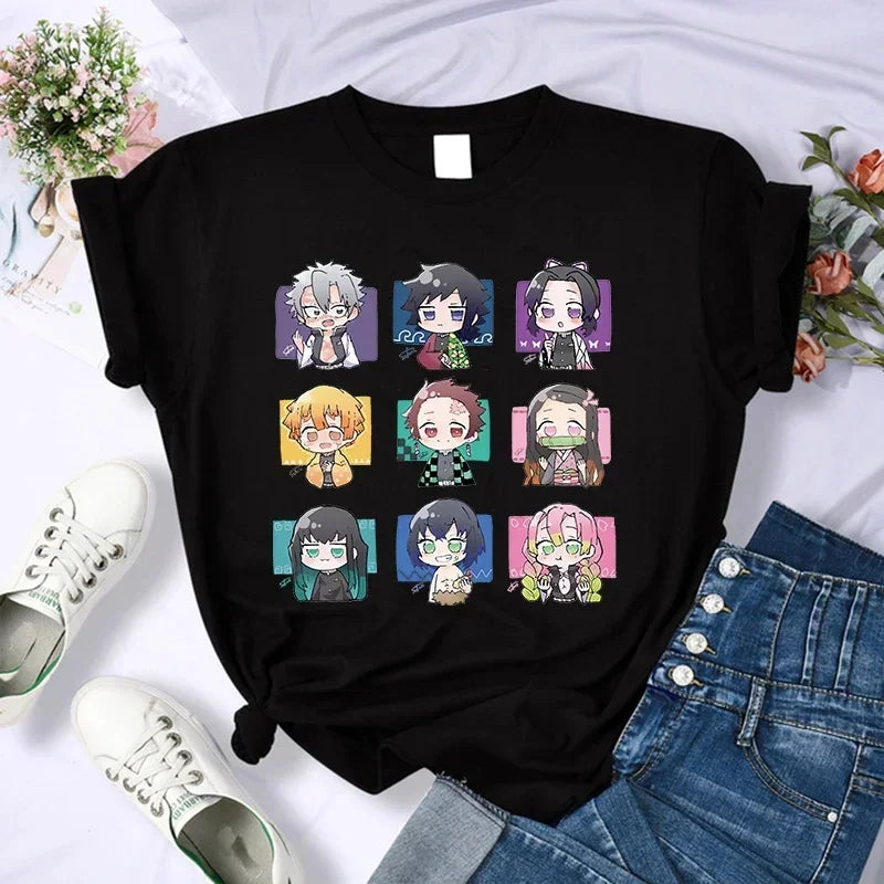 Demon Slayer T Shirt Women Kimetsu No Yaiba Nezuko Tshirt Female Tanjirou Kamado Graphic Tee Shirt Japanese Anime Manga T-shirt