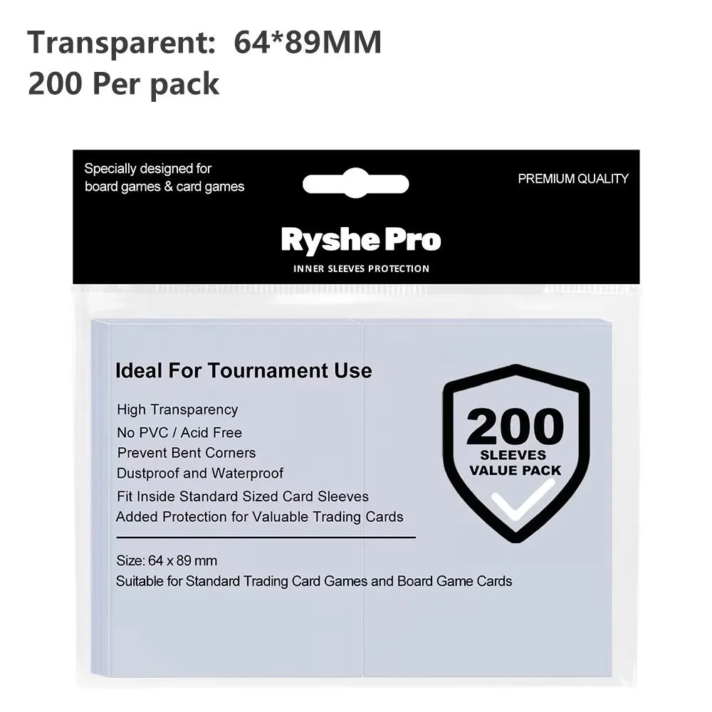 100 PCS 66x91mm Matte Colorful Standard Size Card Sleeves TCG Trading Cards Protector Tarot Shield Board Games Magical Cover PKM