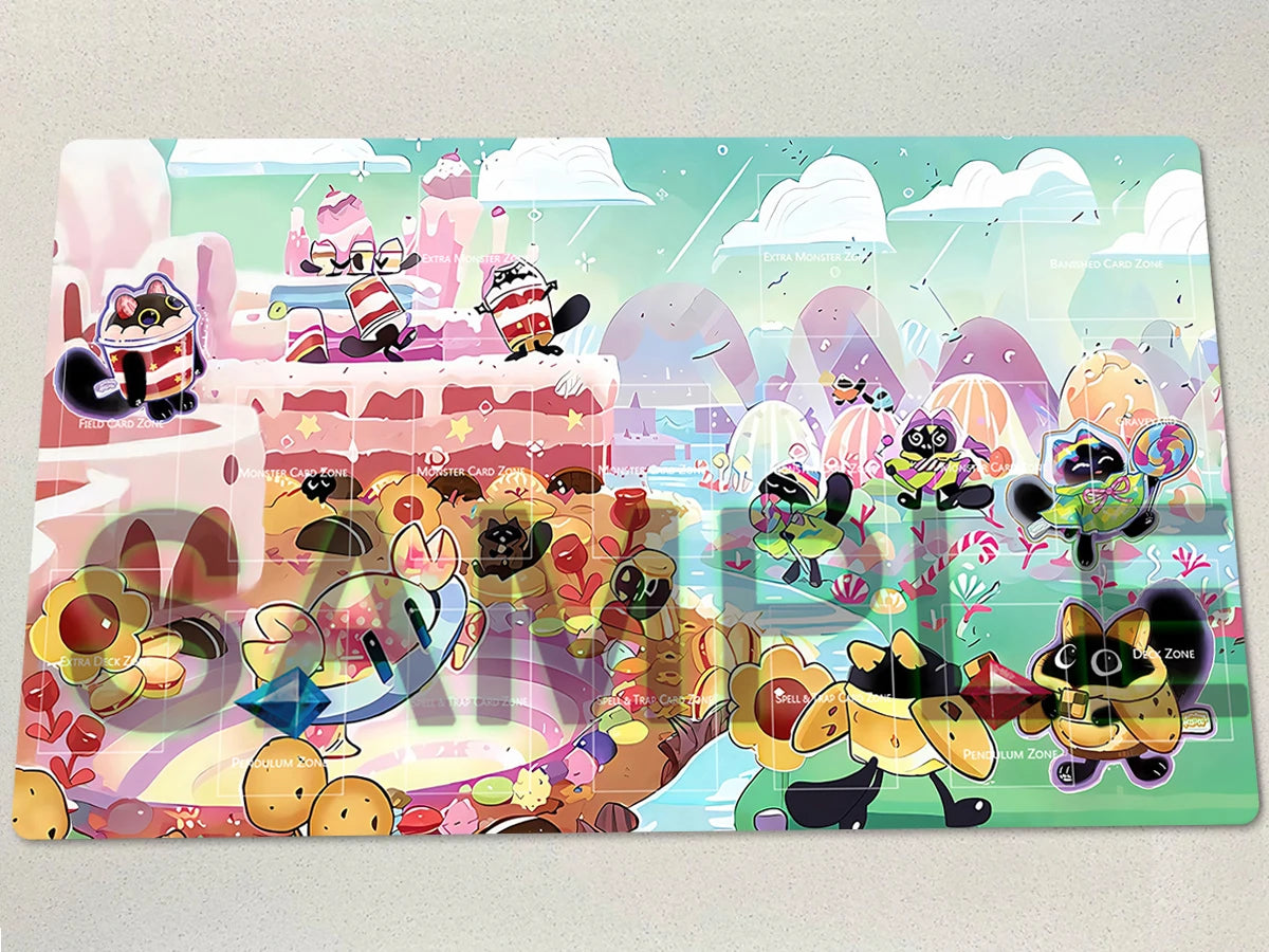 YuGiOh Playmat Yummysment Minion TCG CCG Mat Lollipo Cupsith Yummy Board Game Pad Trading Card Game Mat Anime Mousepad Free Bag