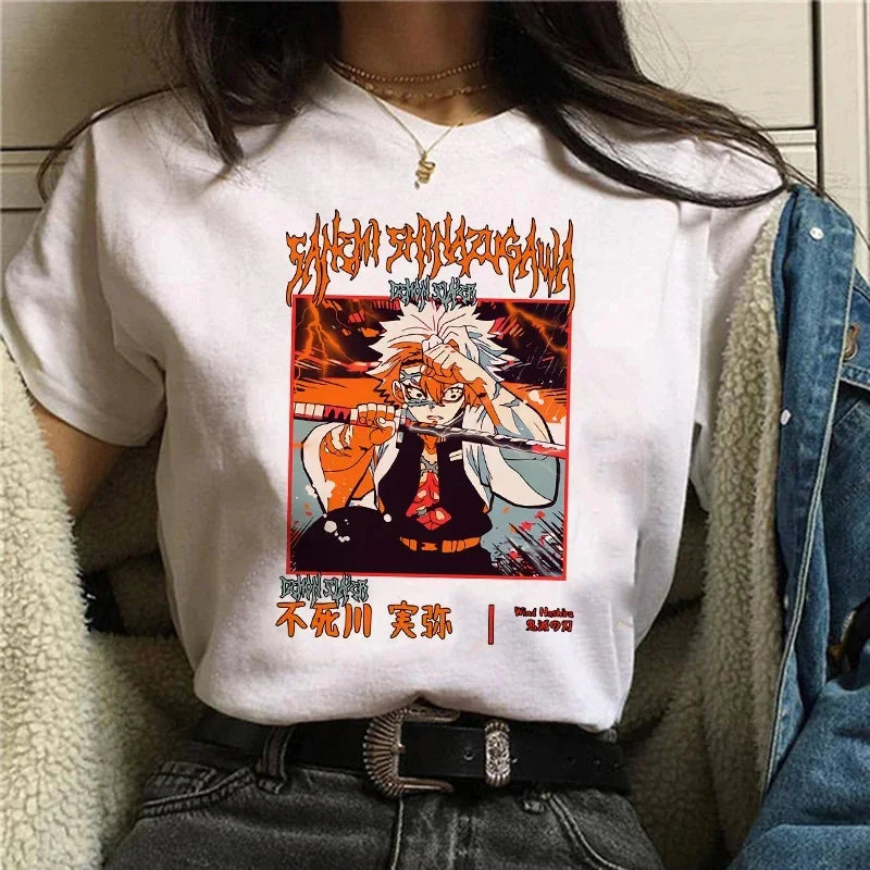 Demon Slayer T Shirt Women Kimetsu No Yaiba Nezuko Tshirt Female Tanjirou Kamado Graphic Tee Shirt Japanese Anime Manga T-shirt