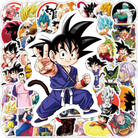 10/30/50/100PCS Dragon Ball Son Goku Stickers Anime Cool Cartoon Decals DIY Skateboard Water Bottle PVC Waterproof Sticker Toys
