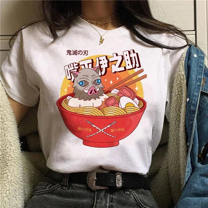 Demon Slayer T Shirt Women Kimetsu No Yaiba Nezuko Tshirt Female Tanjirou Kamado Graphic Tee Shirt Japanese Anime Manga T-shirt