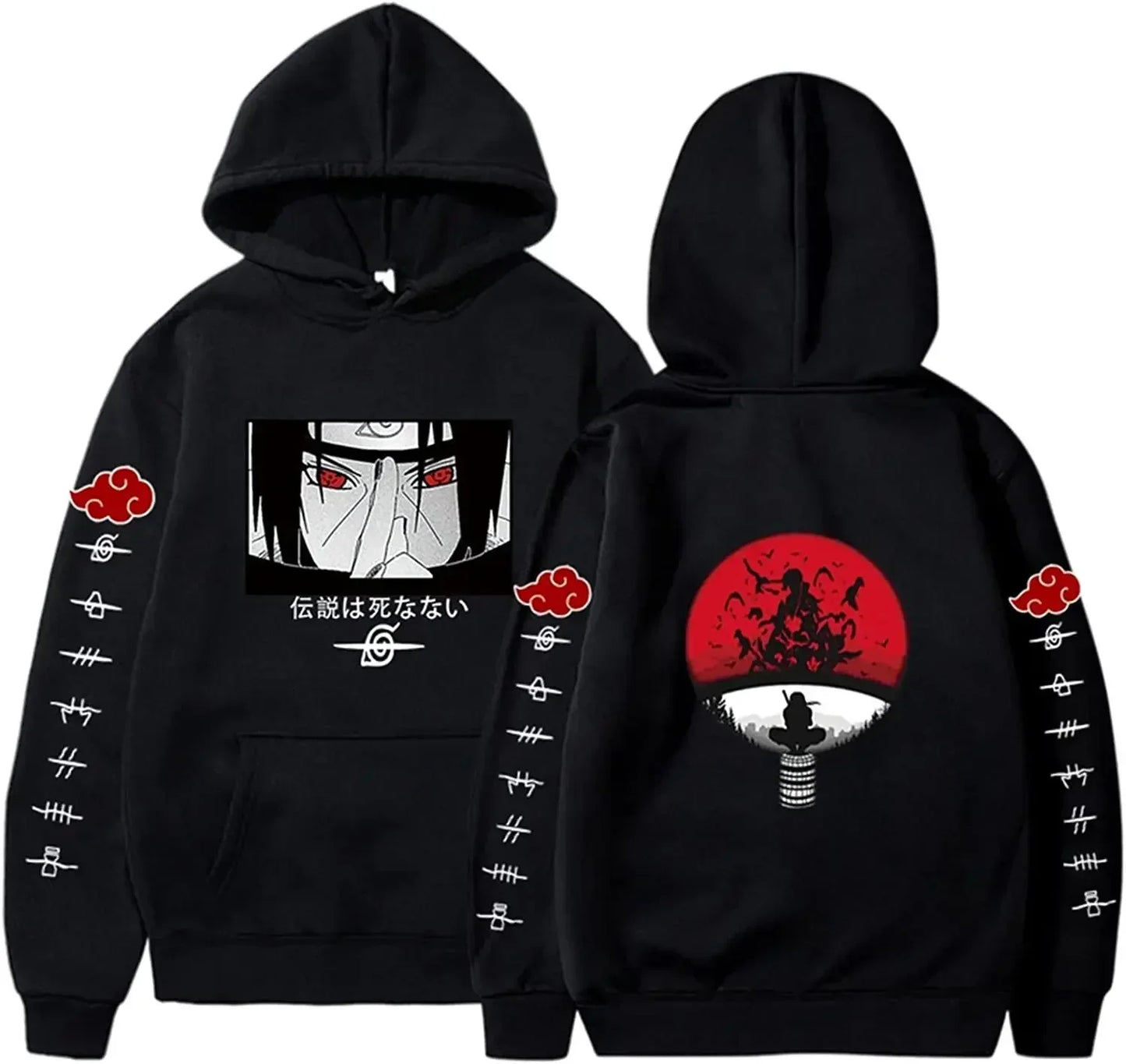Anime Hoodie for Man Women Uchiha Itachi Sweatshirts Casual Clothes Akatsuki Fall Winter Children's Top Coat Warm Gifts