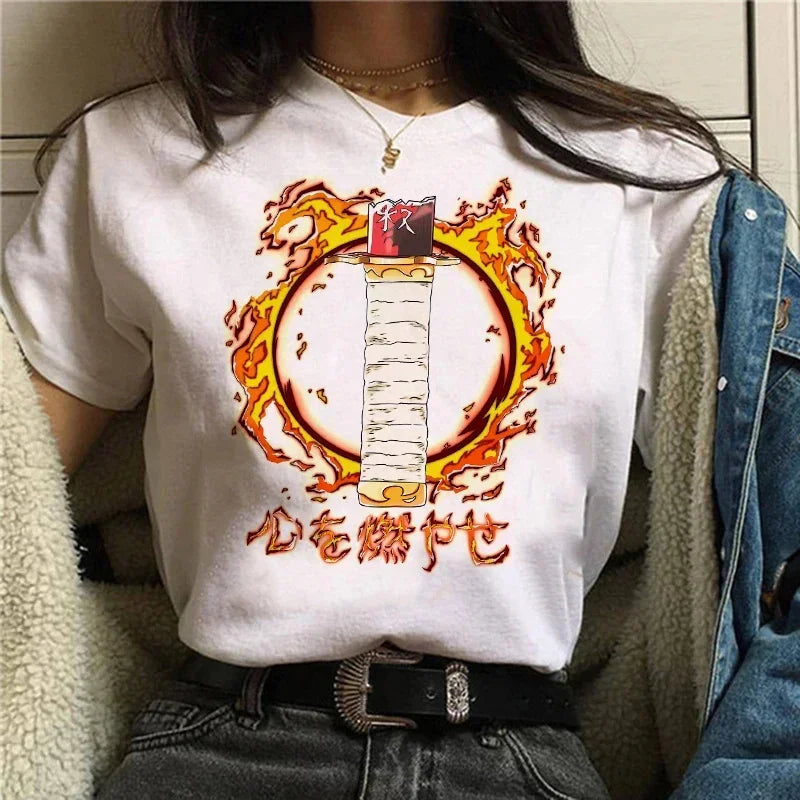 Demon Slayer T Shirt Women Kimetsu No Yaiba Nezuko Tshirt Female Tanjirou Kamado Graphic Tee Shirt Japanese Anime Manga T-shirt