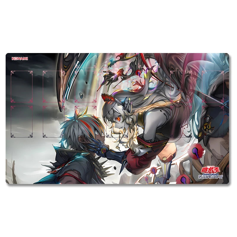 Yugioh Blazing Cartesia Fusion Deployment Play Mat Yu-Gi-Oh! TCG OCG Trading Card Games Mat Duel Plate Rubber Card Mat Mouse Pad