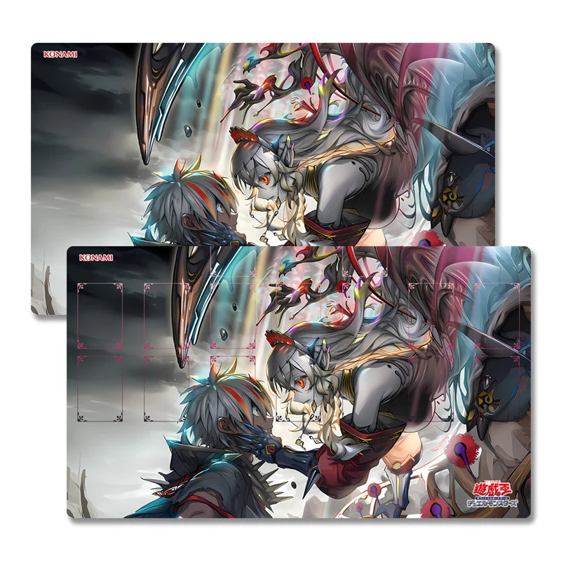 Yugioh Blazing Cartesia Fusion Deployment Play Mat Yu-Gi-Oh! TCG OCG Trading Card Games Mat Duel Plate Rubber Card Mat Mouse Pad