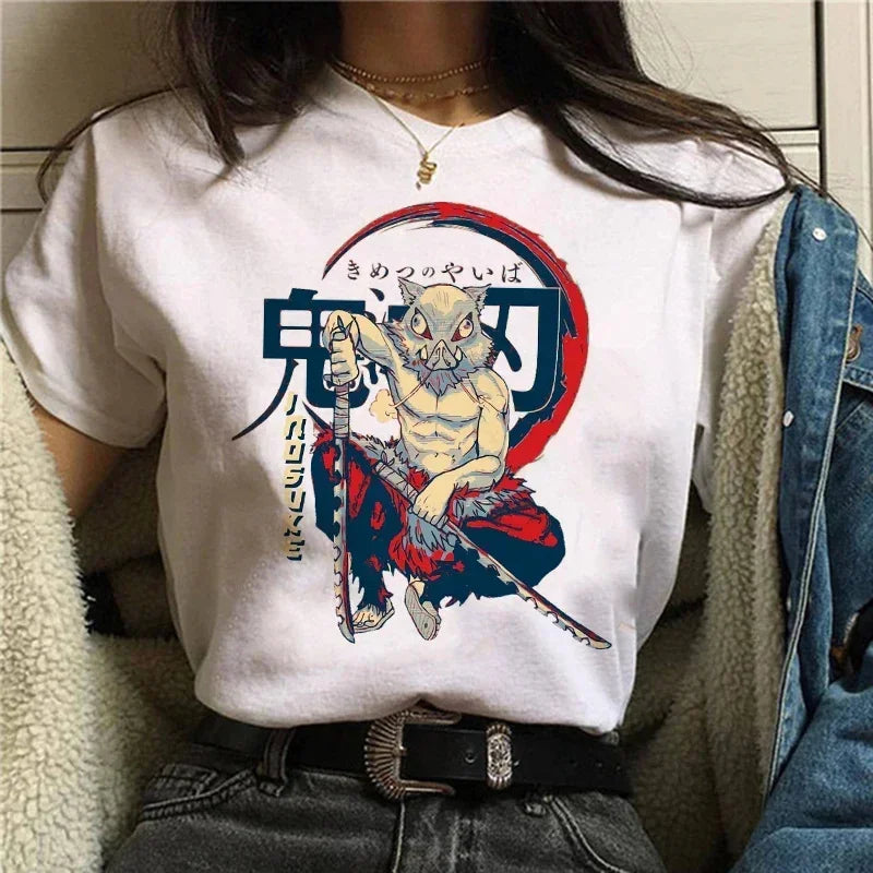 Demon Slayer T Shirt Women Kimetsu No Yaiba Nezuko Tshirt Female Tanjirou Kamado Graphic Tee Shirt Japanese Anime Manga T-shirt