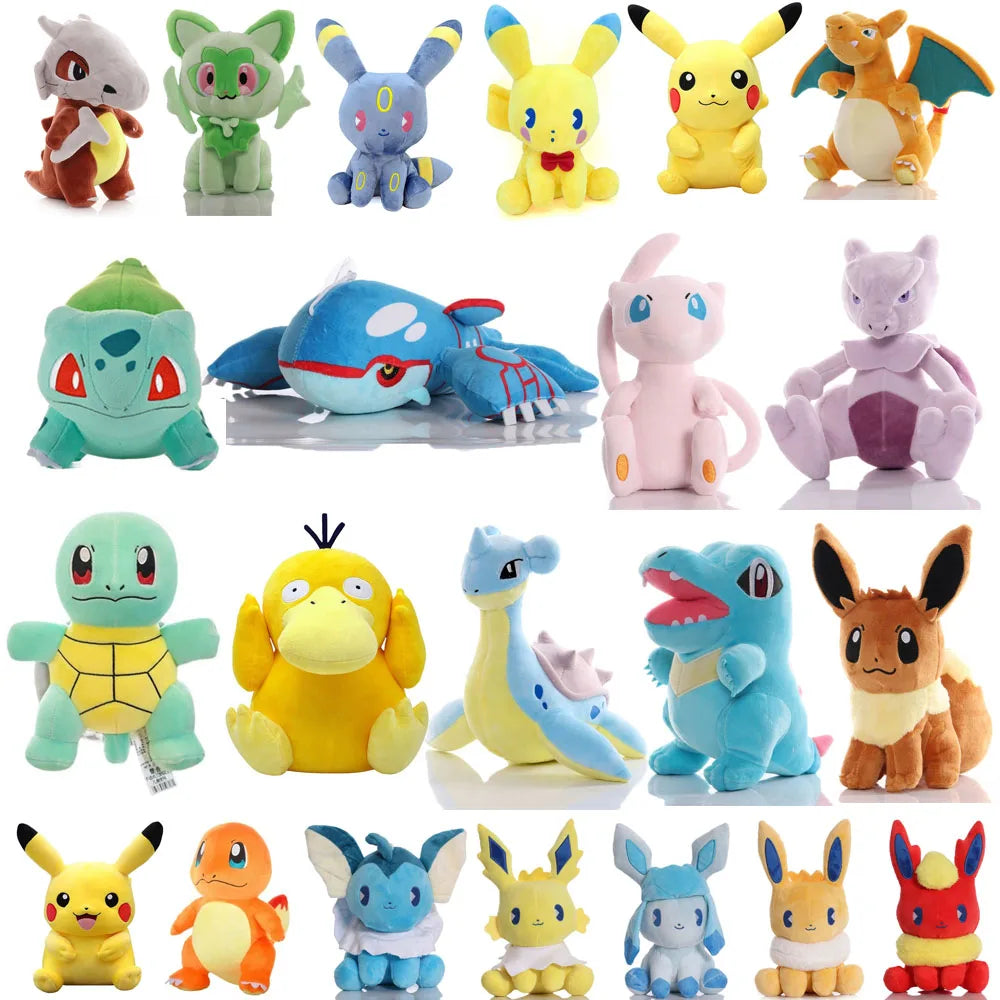 **Anime Pokemon Plush Toys Charmander Bulbasaur Squirtle Pikachu Plush Stuffed Animal Toy Pokemon Doll Kids Gift